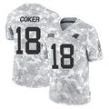 Blackjersey C.Panthers #18 Jalen Coker Player Arctic Camo Salute to Service Limited Game Stitched Jerseys