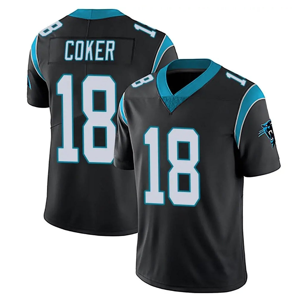 Blackjersey C.Panthers #18 Jalen Coker Player Black Vapor Untouchable Limited Game Stitched Jerseys