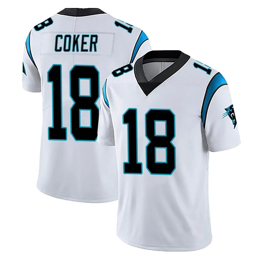 Blackjersey C.Panthers #18 Jalen Coker Player White Vapor Untouchable Limited Game Stitched Jerseys