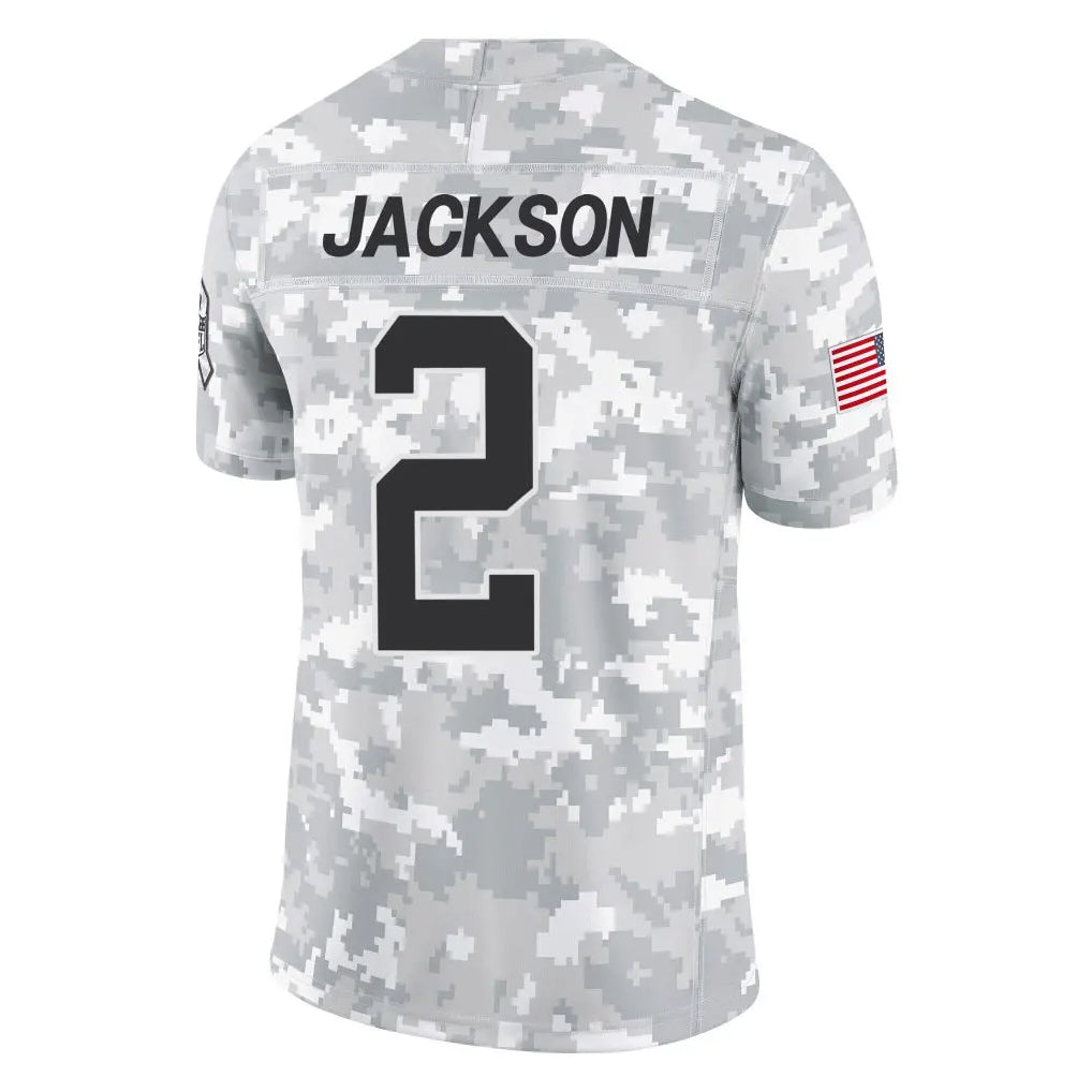 Blackjersey C.Panthers #2 Michael Jackson Player Arctic Camo Salute to Service Limited Game Stitched Jerseys