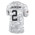 Blackjersey C.Panthers #2 Michael Jackson Player Arctic Camo Salute to Service Limited Game Stitched Jerseys