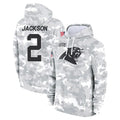 Blackjersey C.Panthers #2 Michael Jackson Player Arctic Camo Salute to Service Pullover Hoodies Limited Game Stitched Jerseys