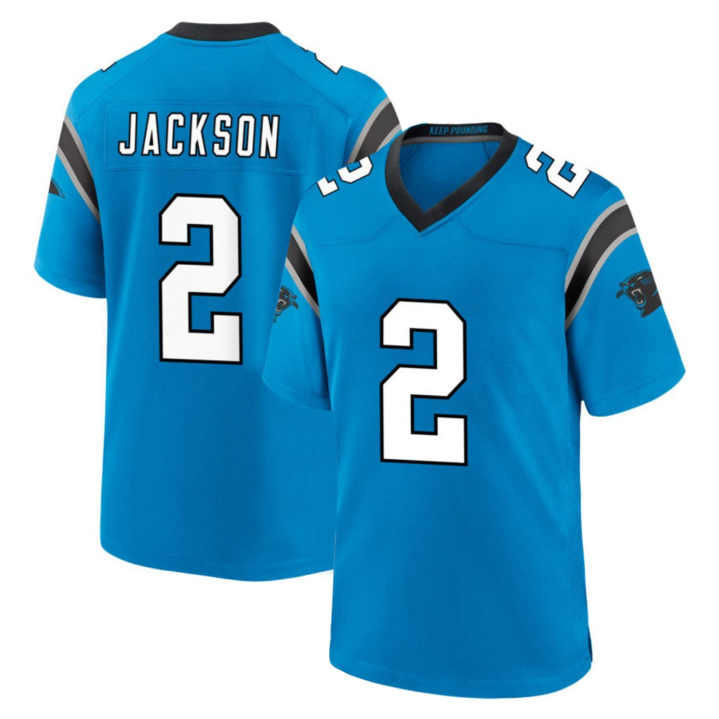 Blackjersey C.Panthers #2 Mike Jackson Player Blue Home Game Stitched Jerseys
