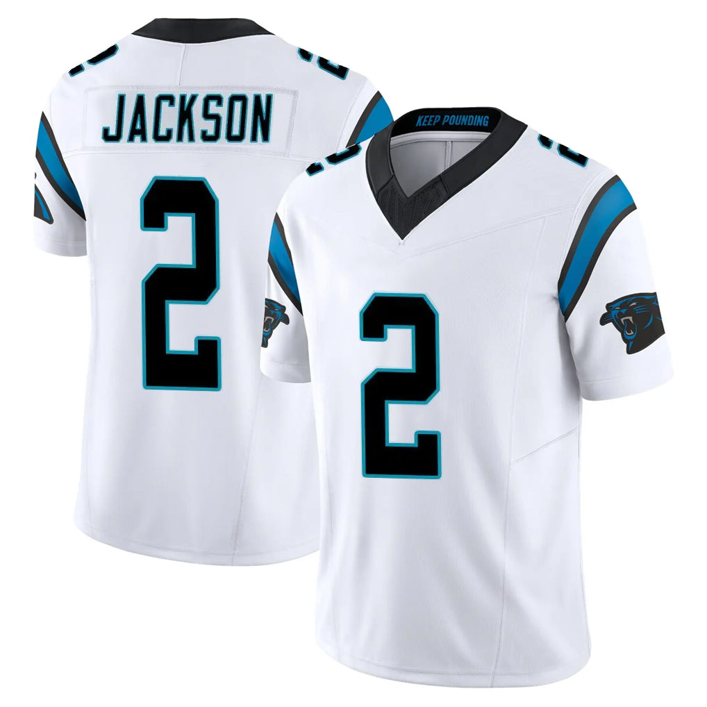 Blackjersey C.Panthers #2 Mike Jackson Player White Vapor F.U.S.E. Limited Home Game Stitched Jerseys