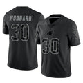 Blackjersey C.Panthers #30 Chuba Hubbard Player Black Limited Reflective Game Stitched Jerseys