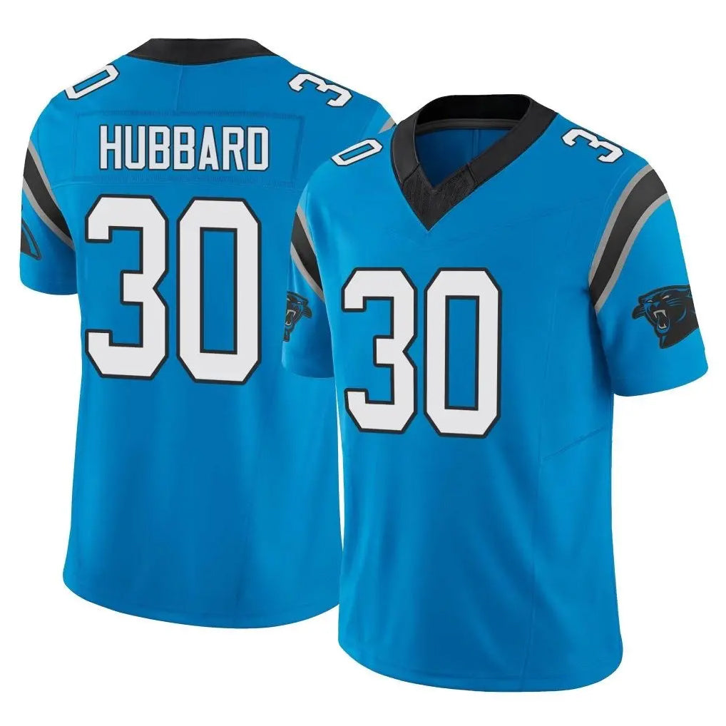 Blackjersey C.Panthers #30 Chuba Hubbard Player Blue Vapor F.U.S.E. Limited Home Game Stitched Jerseys