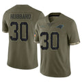Blackjersey C.Panthers #30 Chuba Hubbard Player Olive Salute to Service Game Stitched Jerseys