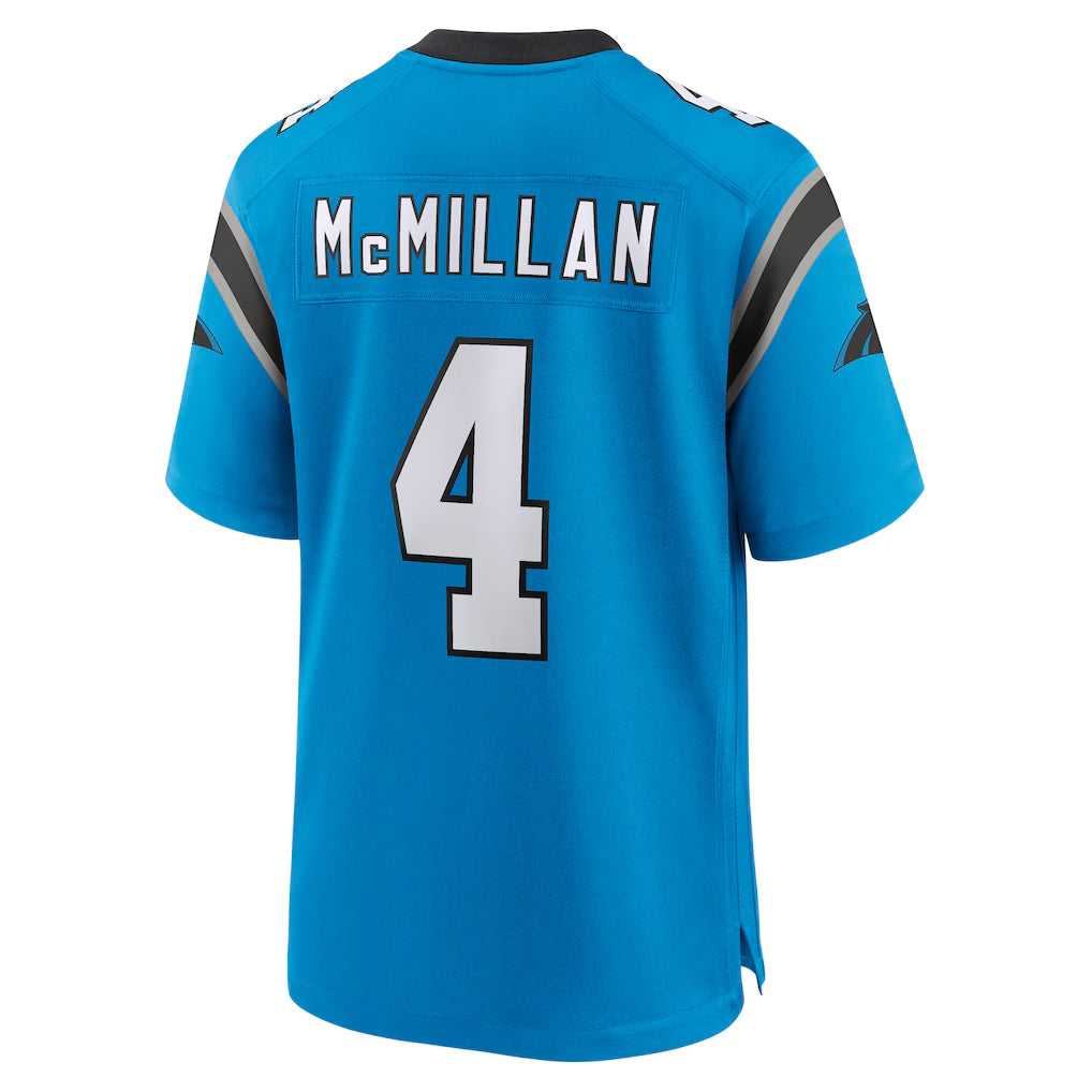 Blackjersey C.Panthers #4 Tetairoa McMillan Player Blue Home Game Stitched Jerseys
