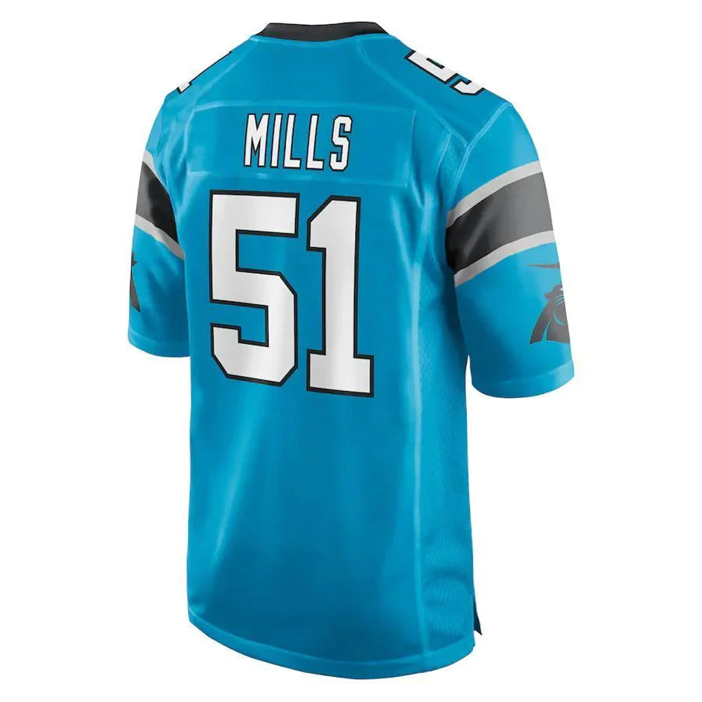 Blackjersey C.Panthers #51 Sam Mills Player Blue Game Stitched Jerseys