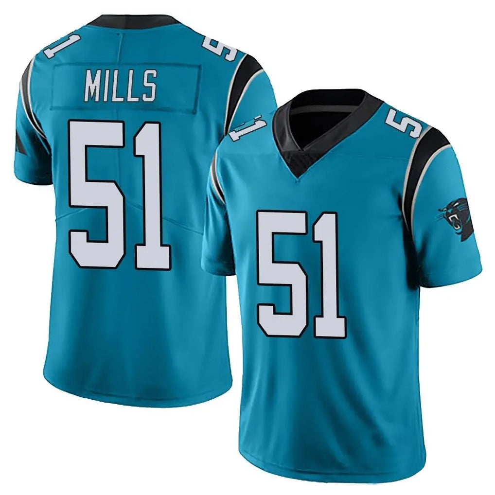 Blackjersey C.Panthers #51 Sam Mills Player Blue Vapor Untouchable Limited Game Stitched Jerseys