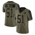 Blackjersey C.Panthers #51 Sam Mills Player Olive Salute to Service Limited Game Stitched Jerseys