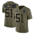 Blackjersey C.Panthers #51 Sam Mills Player Olive Salute to Service Limited Home Game Stitched Jerseys