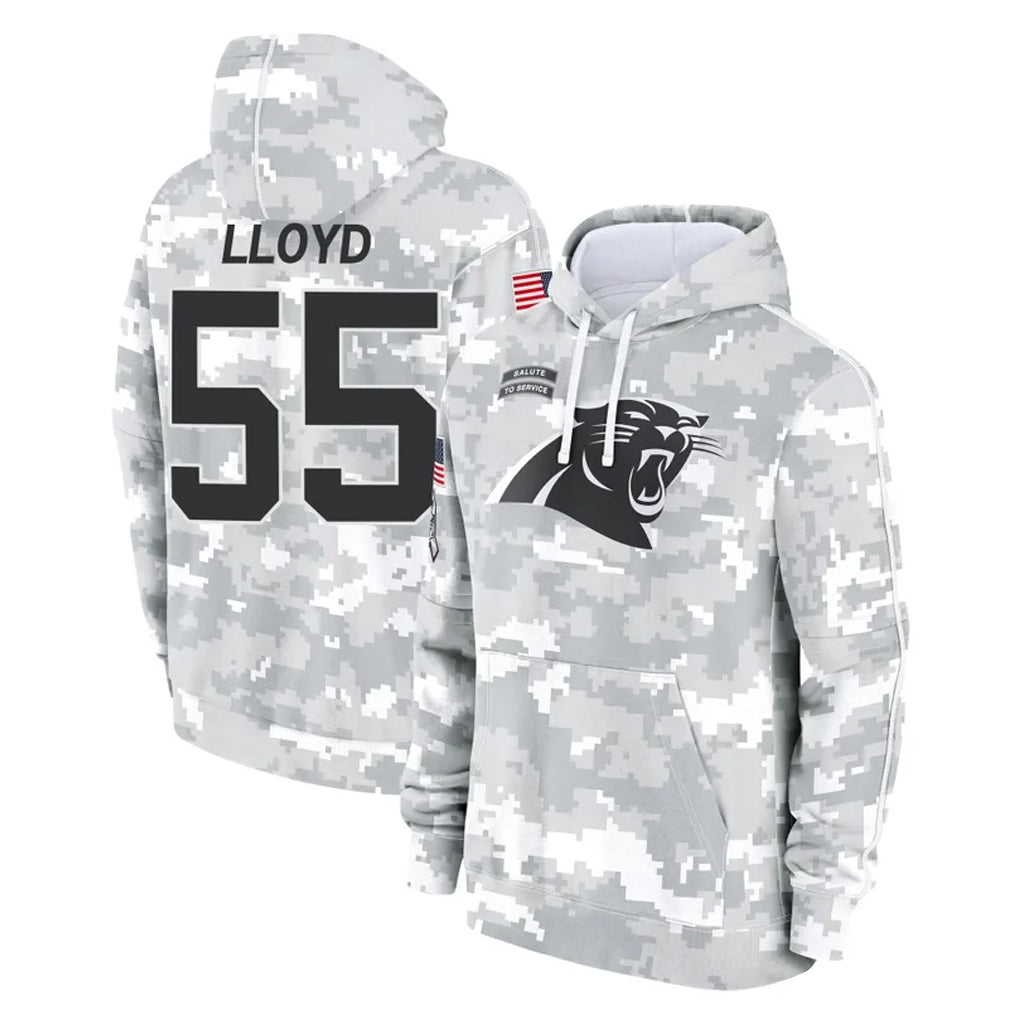 Blackjersey C.Panthers #55 Devin Lloyd Player Arctic Camo Salute to Service Pullover Hoodies Limited Game Stitched Jerseys