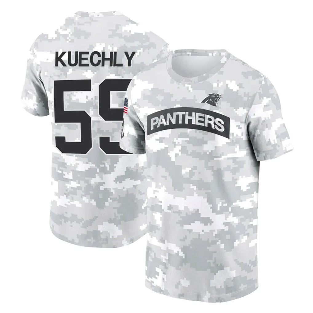 Blackjersey C.Panthers #59 Luke Kuechly Player Arctic Camo Salute to Service T-Shirt Hoodies Stitched Jerseys