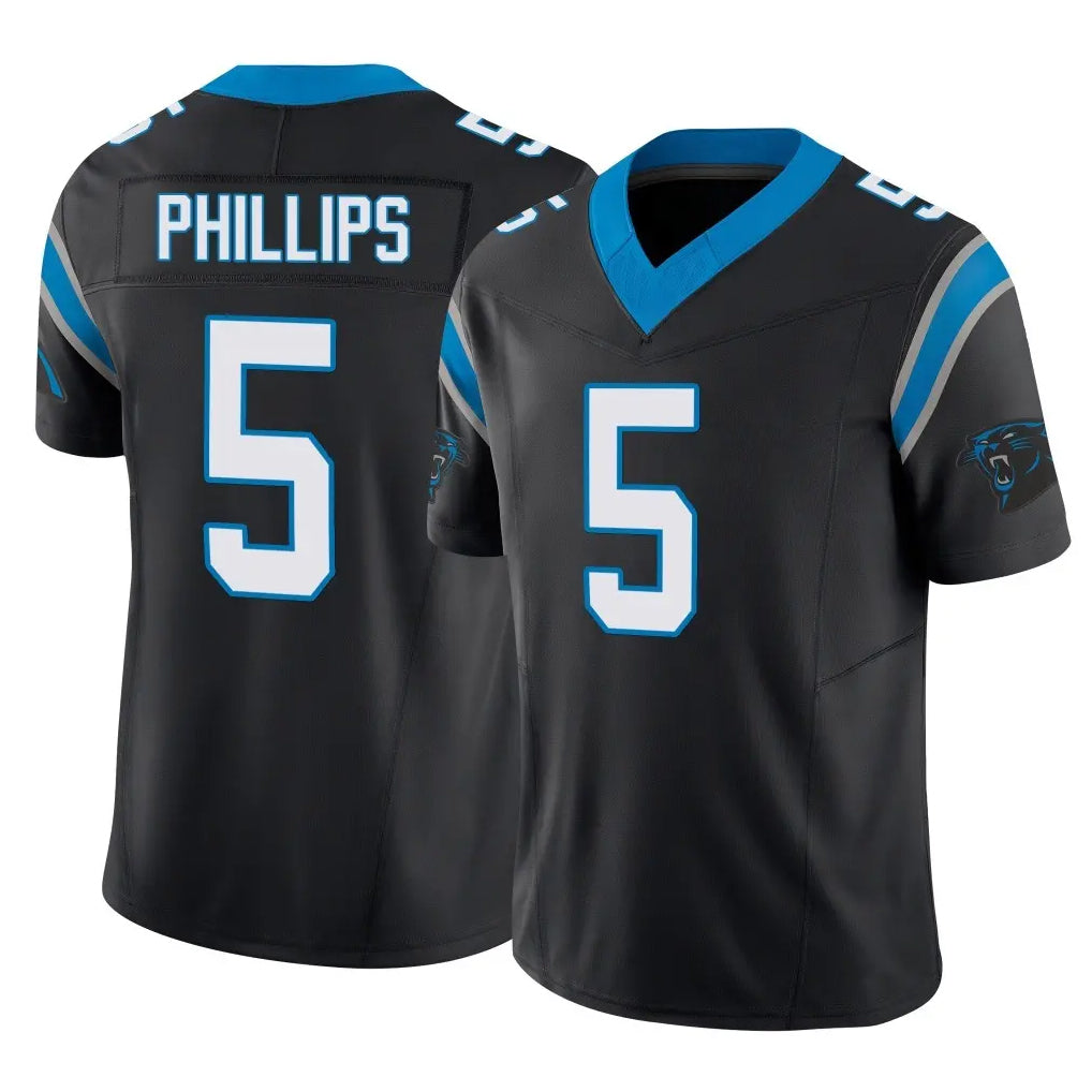 Blackjersey C.Panthers #5 Jaelan Phillips Player Black Vapor F.U.S.E. Limited Home Game Stitched Jerseys