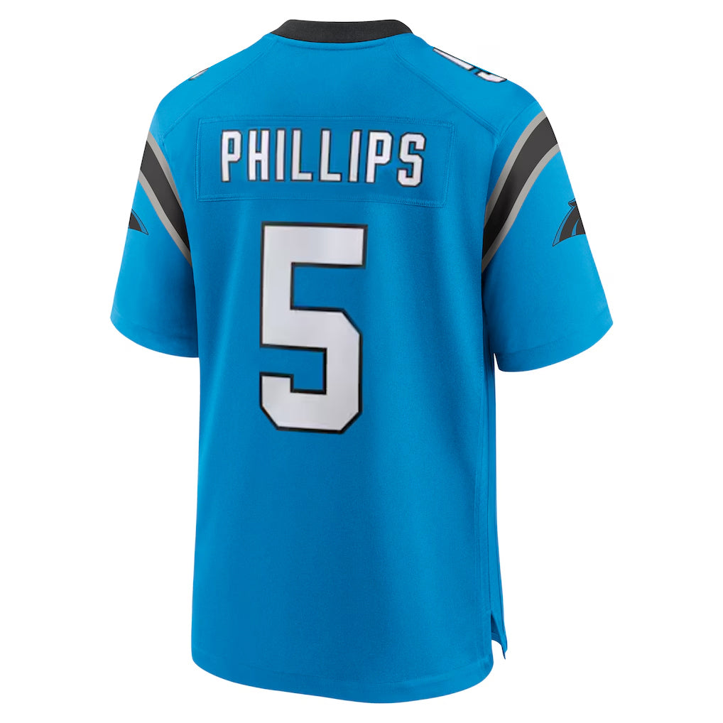 Blackjersey C.Panthers #5 Rico Dowdle Player Blue Home Game Stitched Jerseys