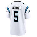 Blackjersey C.Panthers #5 Rico Dowdle Player White Home Game Stitched Jerseys