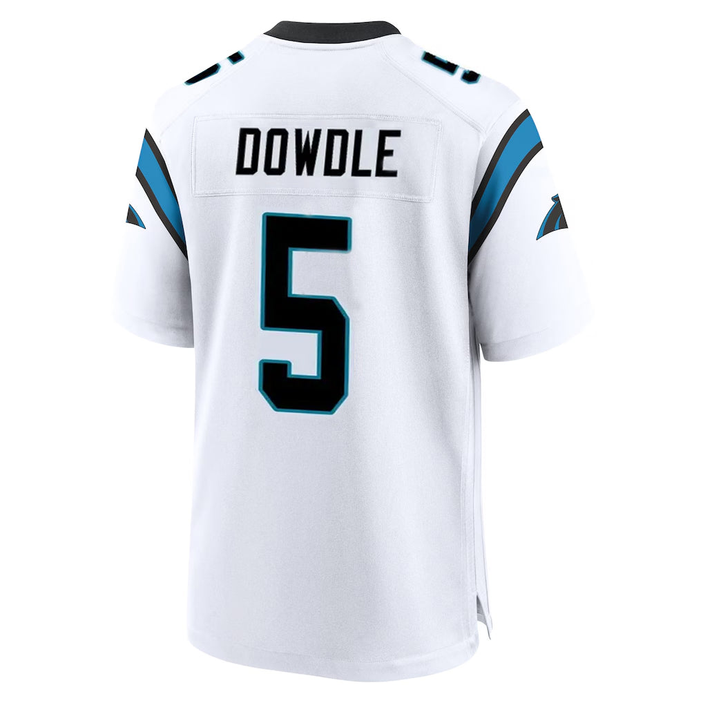 Blackjersey C.Panthers #5 Rico Dowdle Player White Home Game Stitched Jerseys