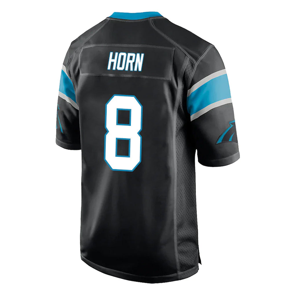 Blackjersey C.Panthers #8 Jaycee Horn Player Black Game Stitched Jerseys