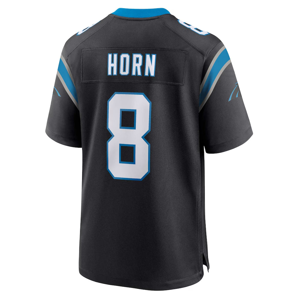 Blackjersey C.Panthers #8 Jaycee Horn Player Black Home Game Stitched Jerseys