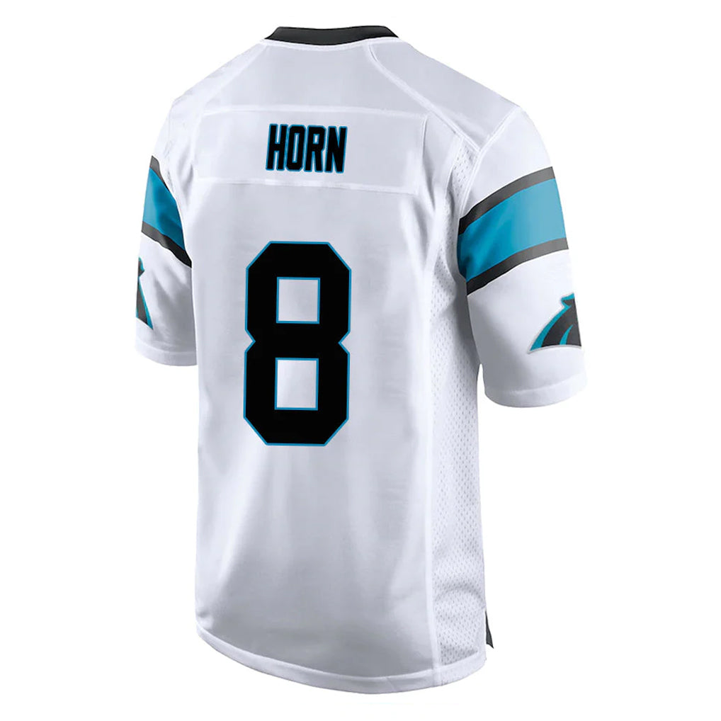 Blackjersey C.Panthers #8 Jaycee Horn Player White Game Stitched Jerseys