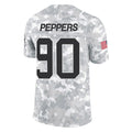 Blackjersey C.Panthers #90 Julius Peppers Player Arctic Camo Salute to Service Limited Game Stitched Jerseys