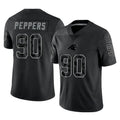 Blackjersey C.Panthers #90 Julius Peppers Player Black Limited Reflective Game Stitched Jerseys