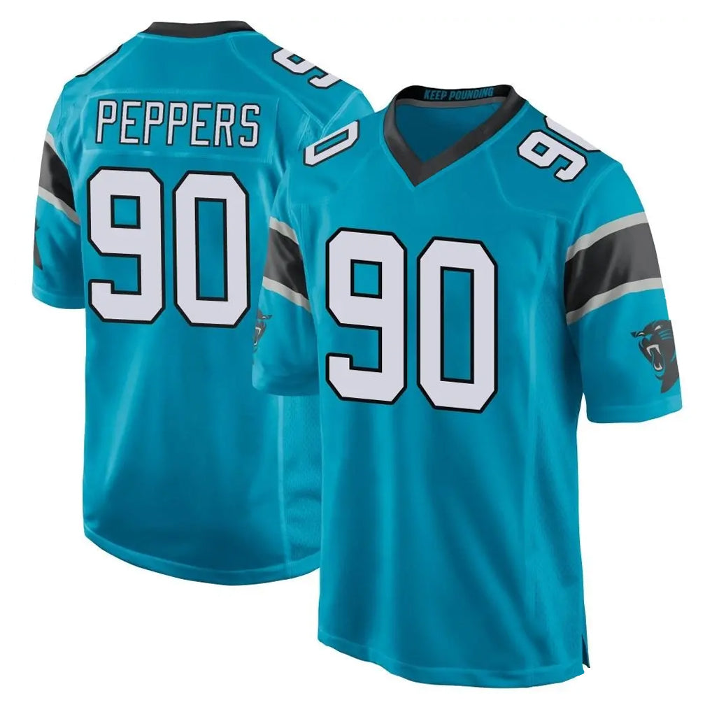 Blackjersey C.Panthers #90 Julius Peppers Player Blue Game Stitched Jerseys