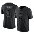 Blackjersey C.Panthers #9 Bryce Young Player Black Limited Reflective Game Stitched Jerseys