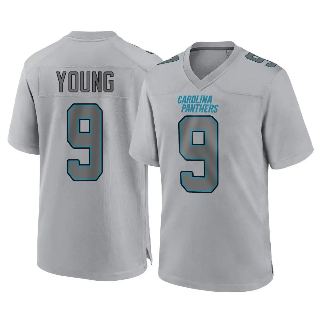 Blackjersey C.Panthers #9 Bryce Young Player Gray Atmosphere Fashion Game Stitched Jerseys