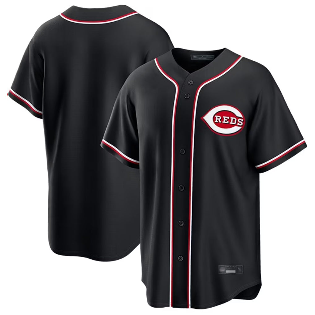 Blackjersey C.Reds Black Fashion Out Home Game Blank Player Stitched Jerseys