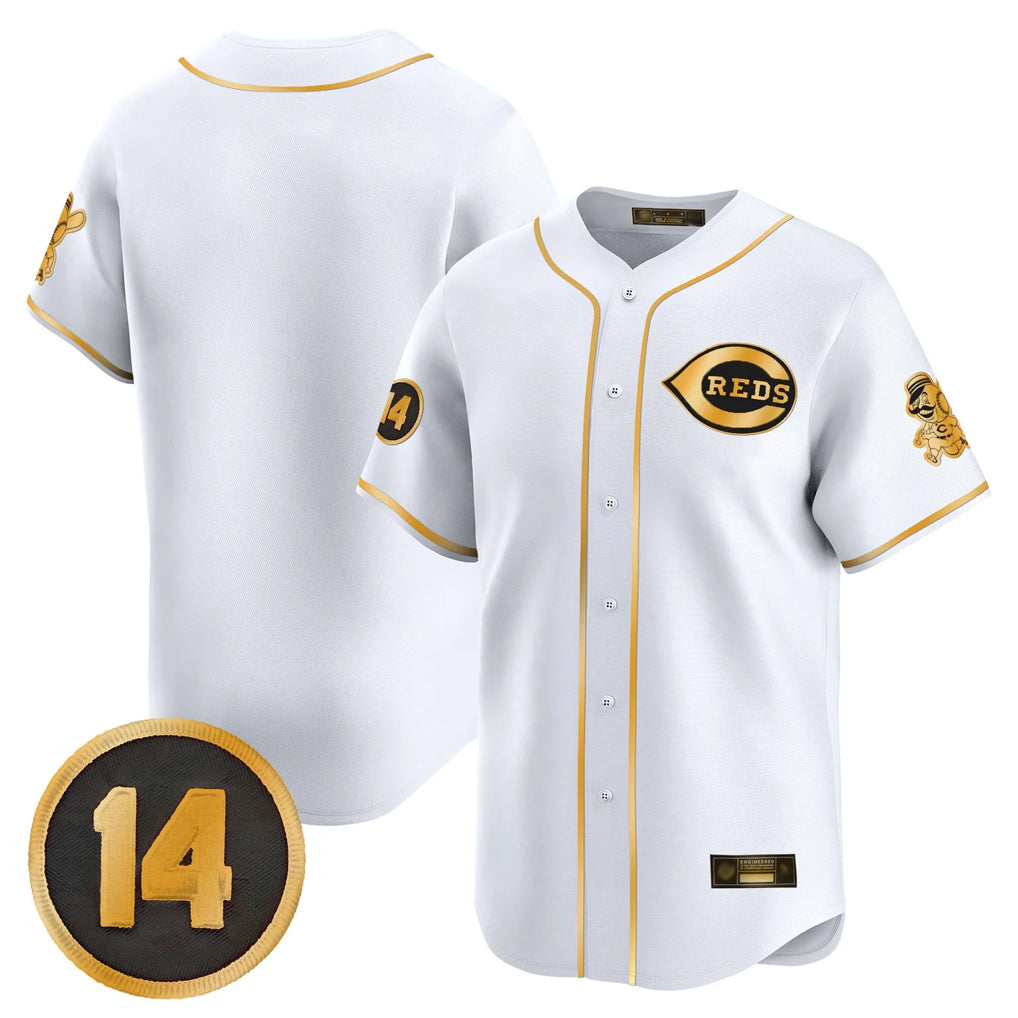 Blackjersey C.Reds White-Gold Vapor Premier Limited Home Blank Player Stitched Jerseys