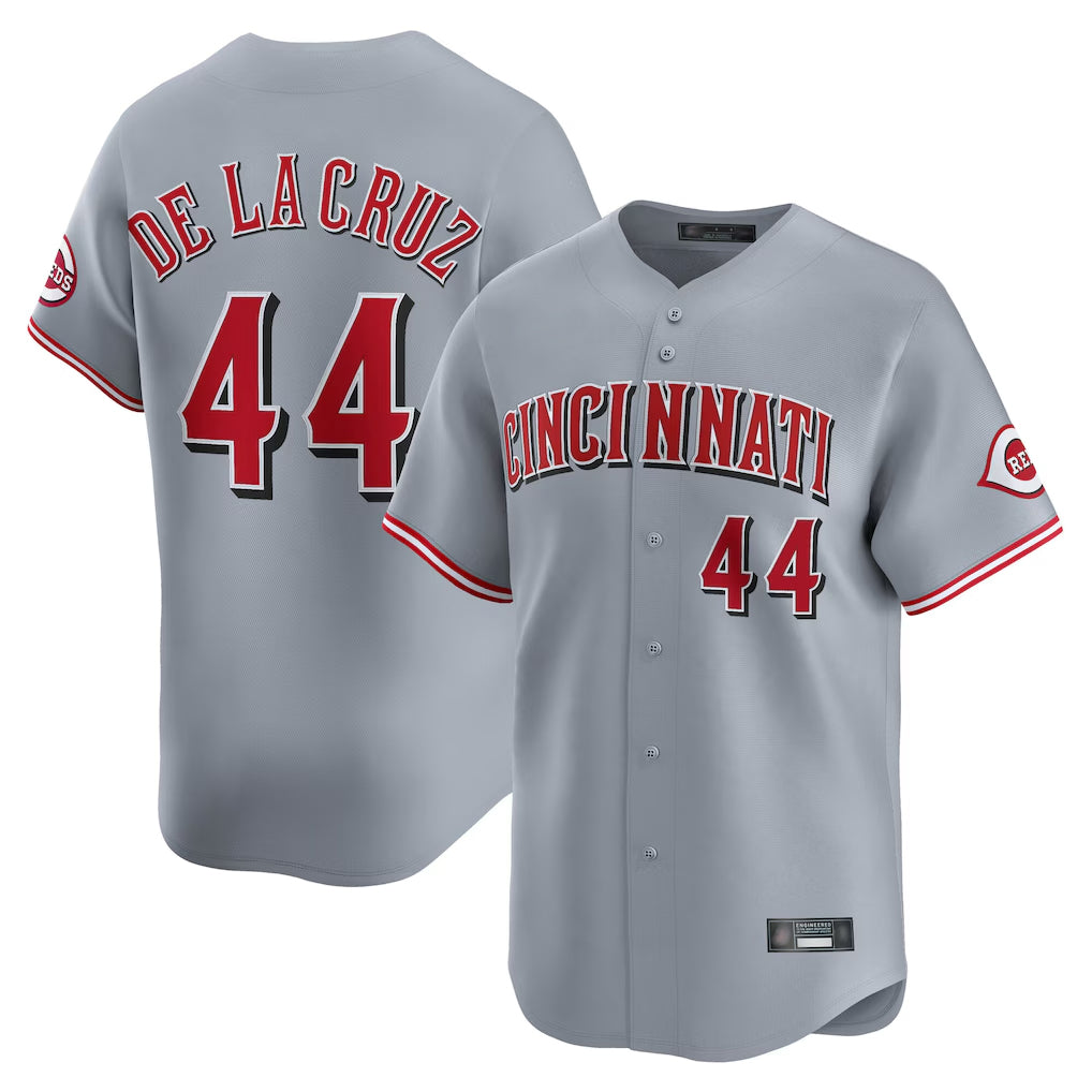 Blackjersey C.Reds #44 Elly De La Cruz Player Gray Home Limited Stitched Jerseys