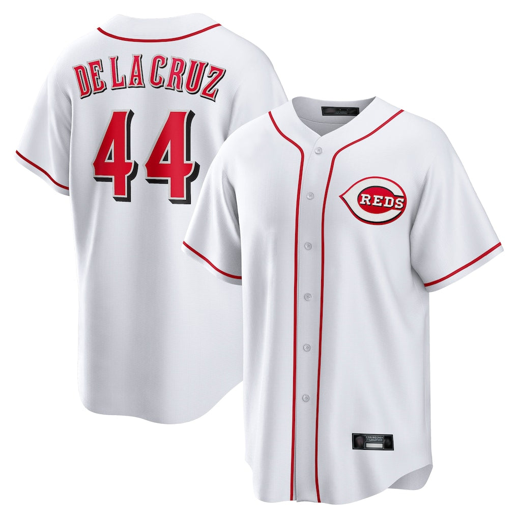 Blackjersey C.Reds #44 Elly De La Cruz Player White Game Home Stitched Jerseys