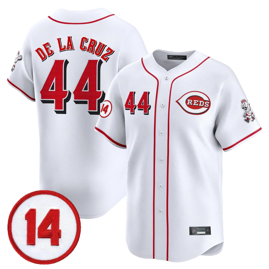 Blackjersey C.Reds #44 Elly De La Cruz Player White Vapor Premier Limited Home Stitched Jerseys