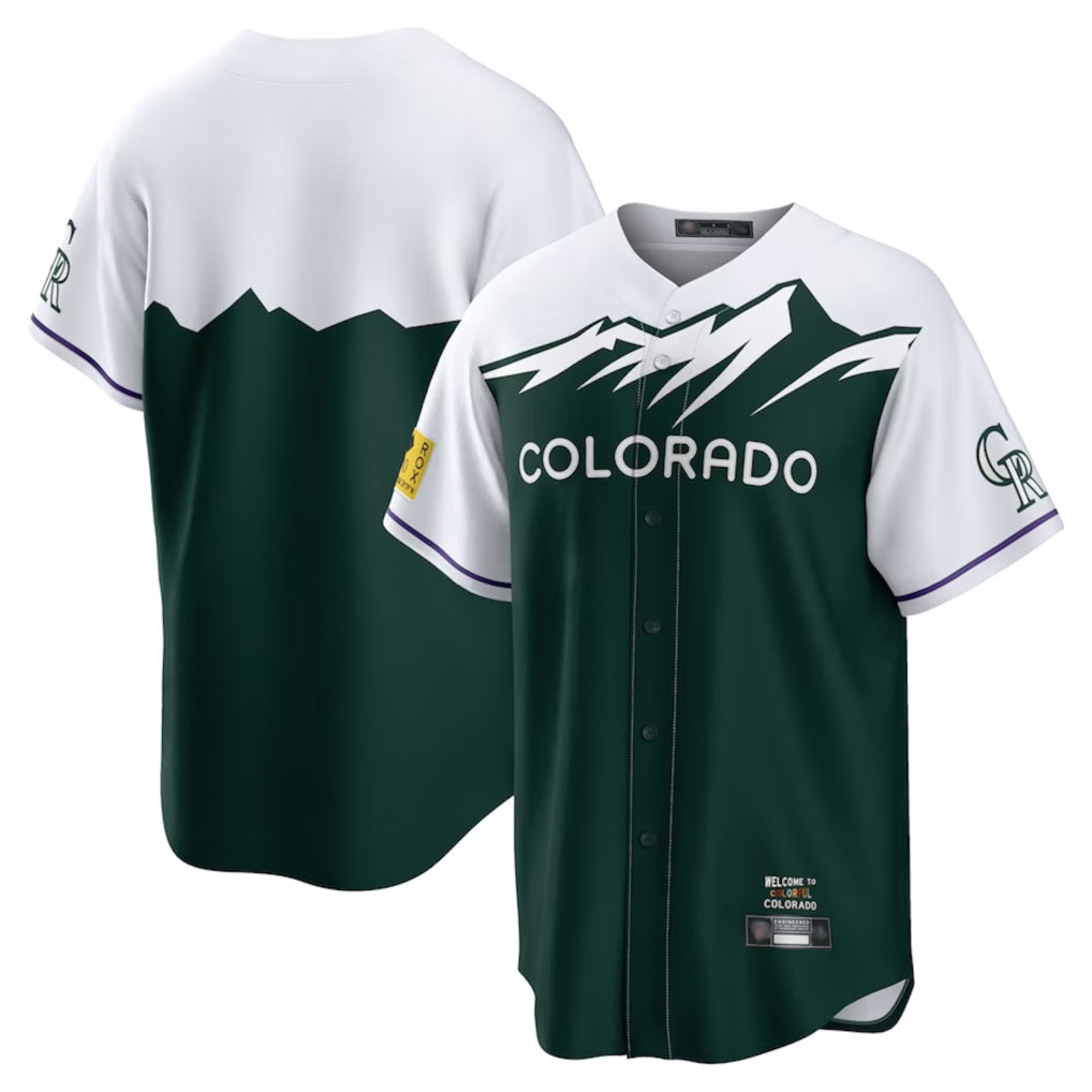 Blackjersey C.Rockies Green City Connect Home Game Blank Player Stitched Jerseys