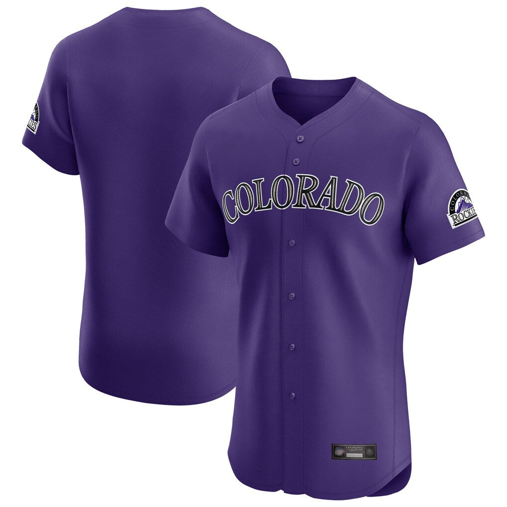 Blackjersey C.Rockies Purple Limited Elite Home Blank Player Stitched Jerseys