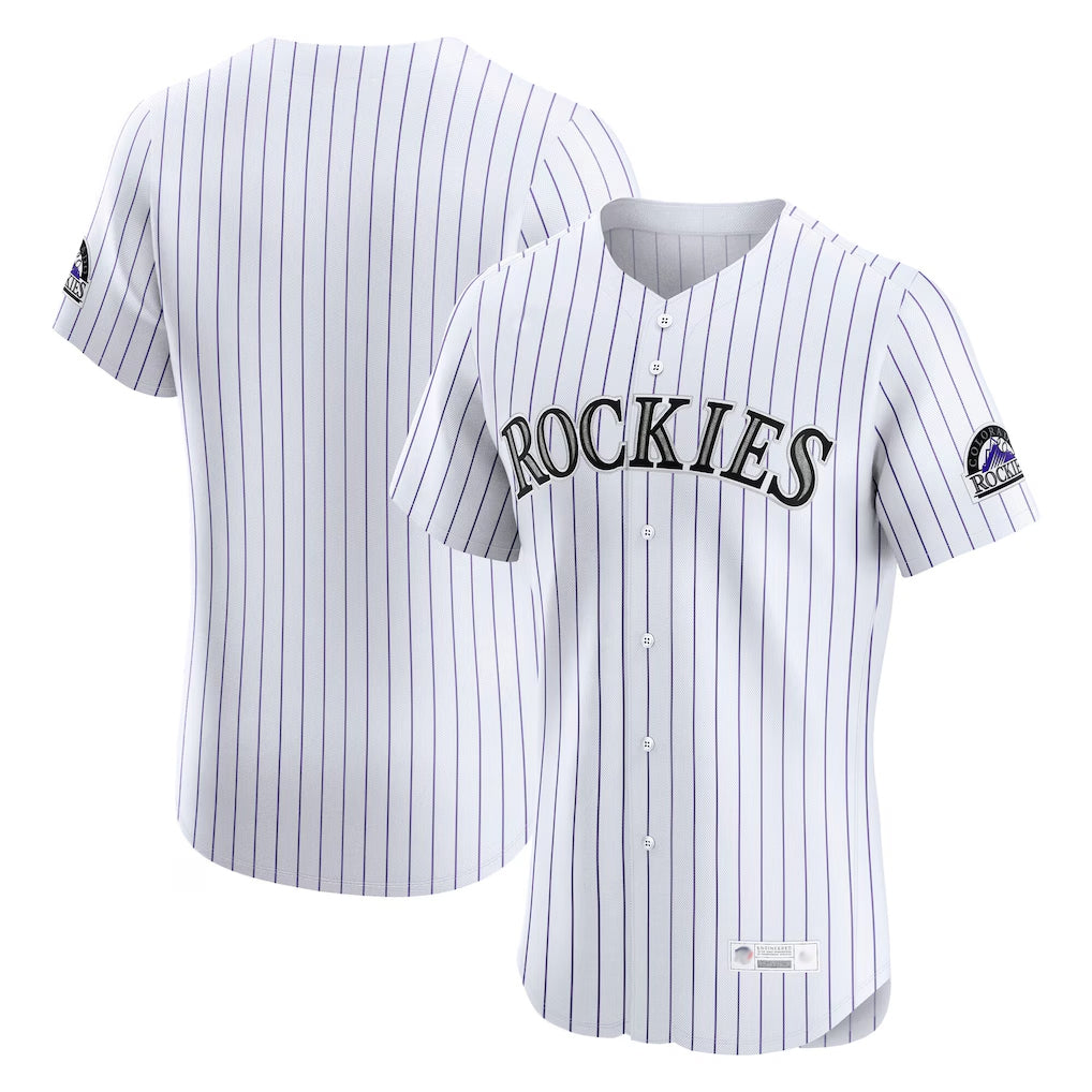 Blackjersey C.Rockies White Limited Elite Home Blank Player Stitched Jerseys