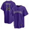 Blackjersey C.Rockies #14 Ezequiel Tovar Player Purple Game Home Stitched Jerseys