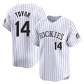 Blackjersey C.Rockies #14 Ezequiel Tovar Player White Limited Home Stitched Jerseys