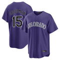 Blackjersey C.Rockies #15 Hunter Goodman Player Purple Game Home Stitched Jerseys