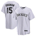 Blackjersey C.Rockies #15 Hunter Goodman Player White Game Home Stitched Jerseys