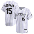 Blackjersey C.Rockies #15 Hunter Goodman Player White Limited Home Stitched Jerseys