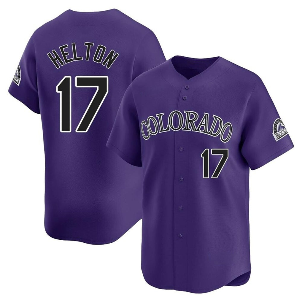 Blackjersey C.Rockies #17 Todd Helton Player Purple Limited Home Stitched Jerseys