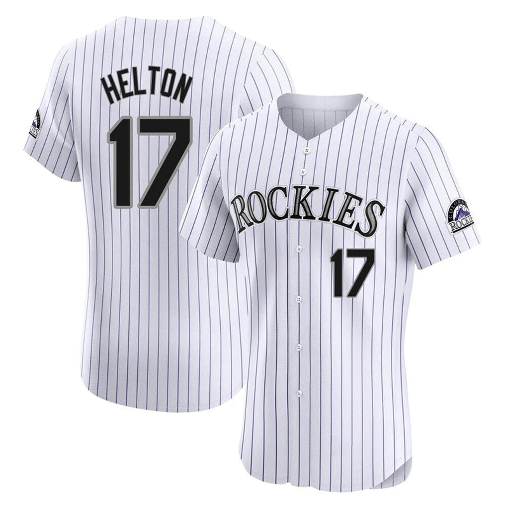 Blackjersey C.Rockies #17 Todd Helton Player White Limited Elite Home Stitched Jerseys