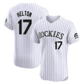 Blackjersey C.Rockies #17 Todd Helton Player White Limited Elite Home Stitched Jerseys
