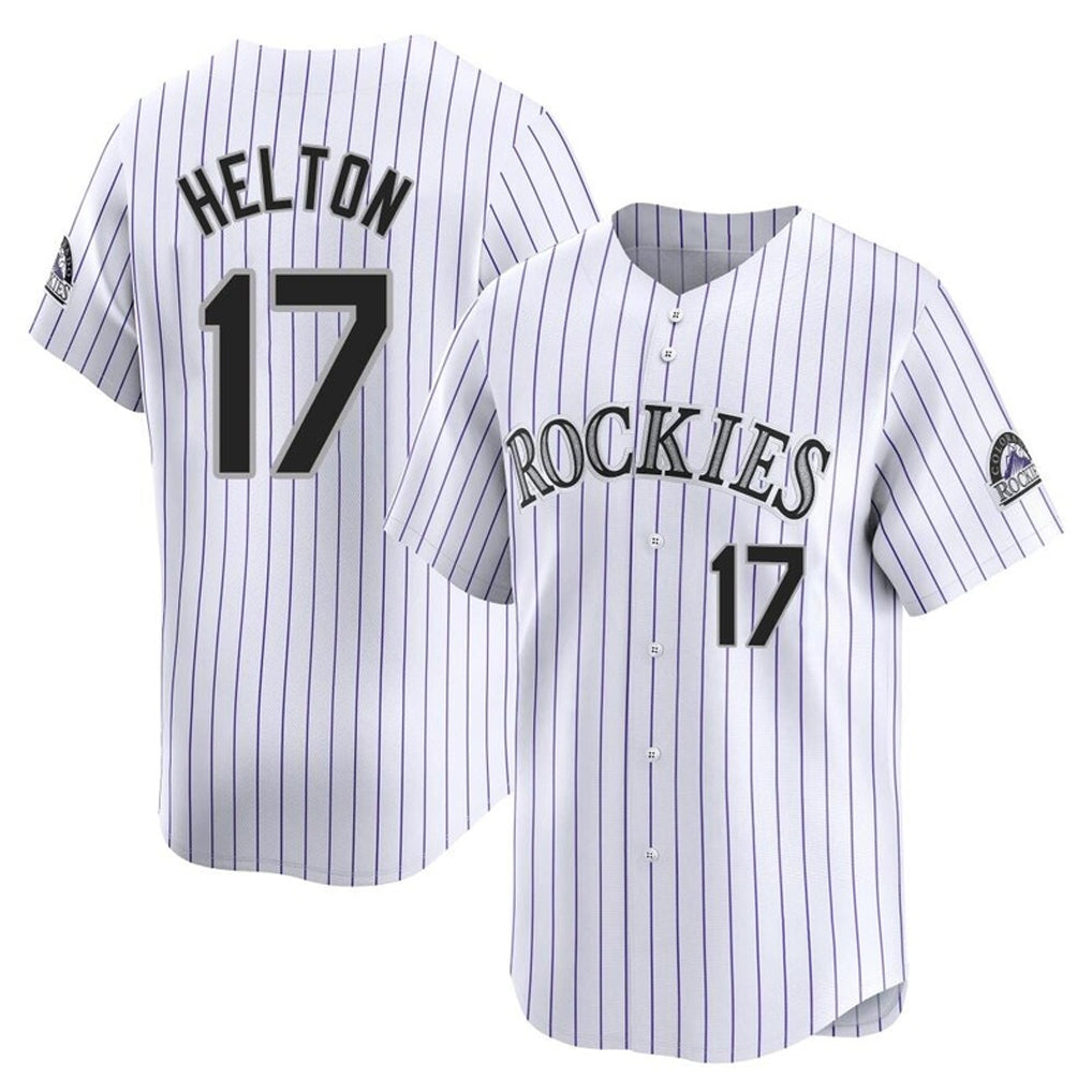 Blackjersey C.Rockies #17 Todd Helton Player White Limited Home Stitched Jerseys