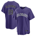 Blackjersey C.Rockies #19 Charlie Blackmon Player Purple Game Home Stitched Jerseys