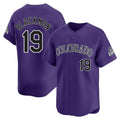 Blackjersey C.Rockies #19 Charlie Blackmon Player Purple Limited Home Stitched Jerseys