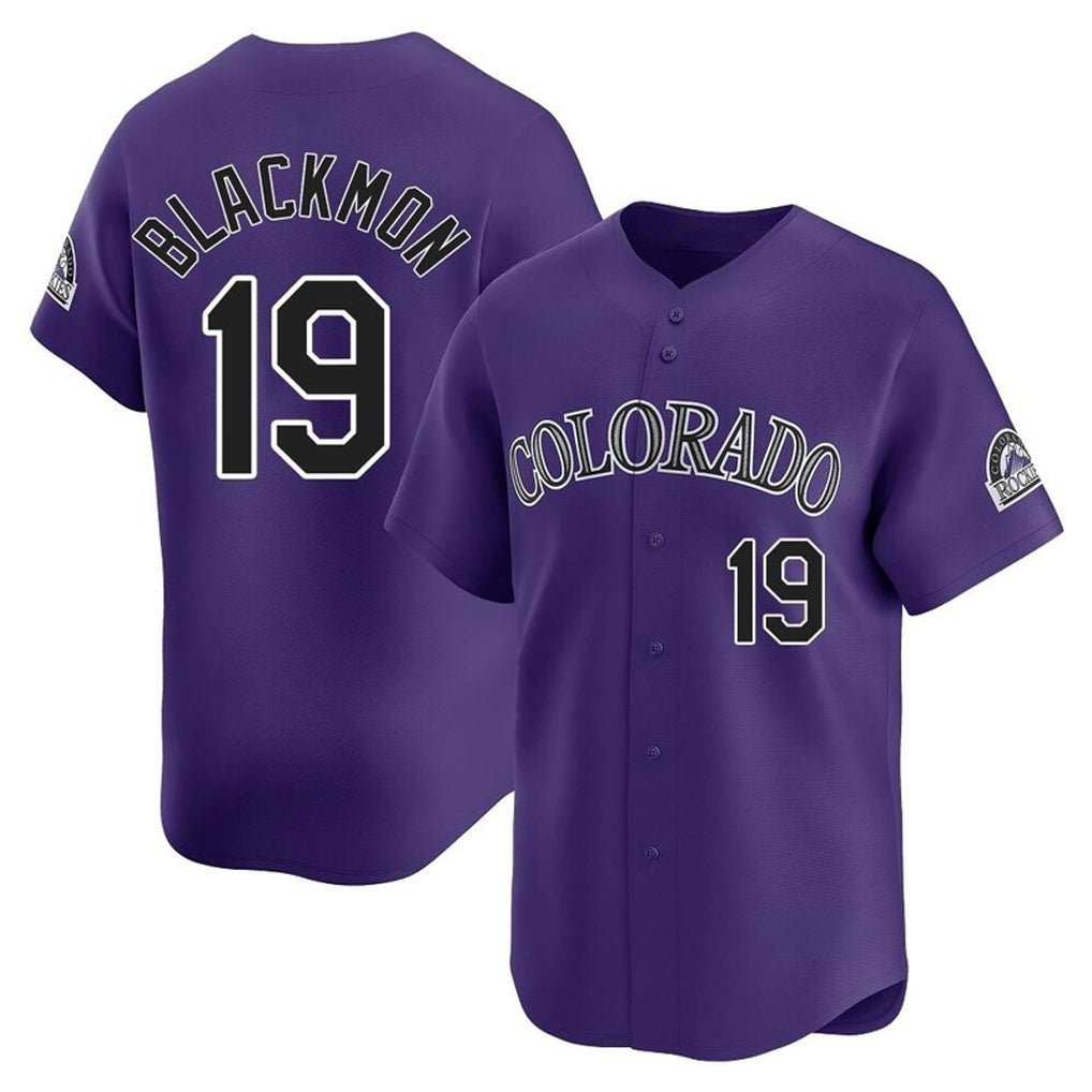 Blackjersey C.Rockies #19 Charlie Blackmon Player Purple Limited Home Stitched Jerseys